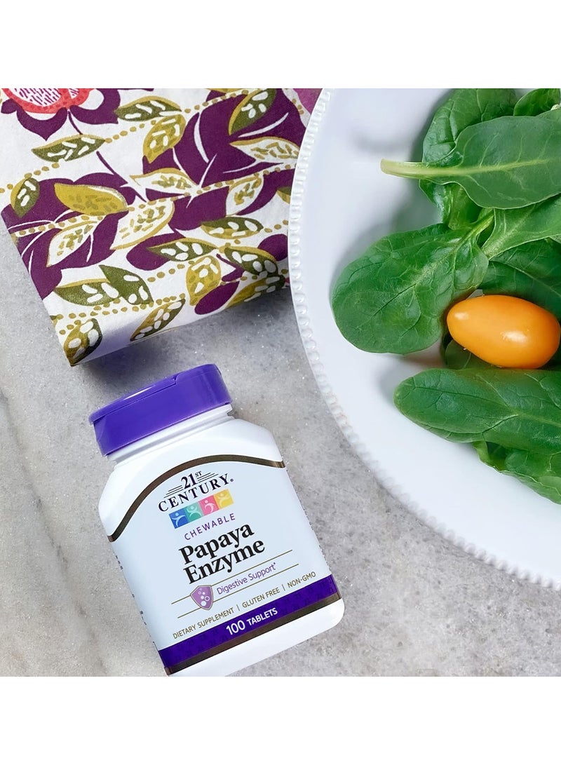 21st Century Chewable Papaya Enzyme 100 Tablets - Image 5